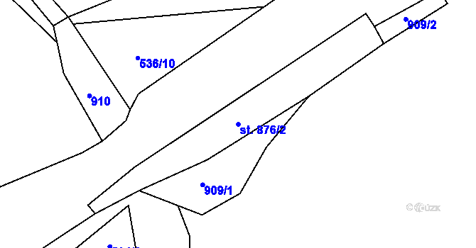 Parcela st. 876/2 v KÚ Hodkov, Katastrální mapa