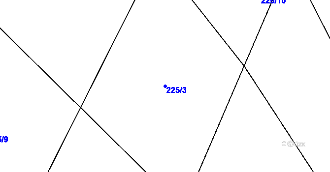 Parcela st. 225/3 v KÚ Hodkov, Katastrální mapa