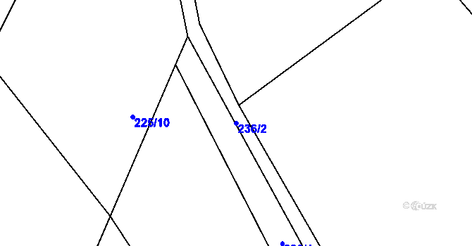 Parcela st. 236/2 v KÚ Hodkov, Katastrální mapa