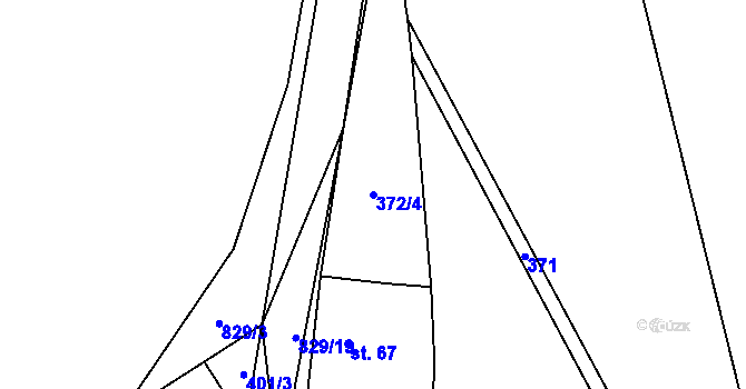 Parcela st. 372/4 v KÚ Hodkov, Katastrální mapa