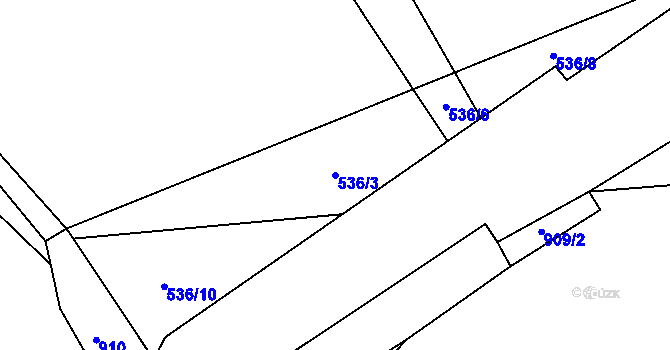 Parcela st. 536/3 v KÚ Hodkov, Katastrální mapa
