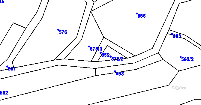 Parcela st. 859 v KÚ Hodkov, Katastrální mapa