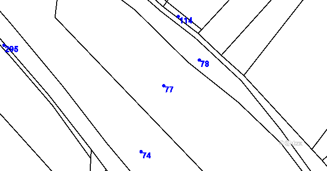 Parcela st. 77 v KÚ Hodkov, Katastrální mapa