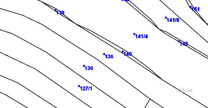 Parcela st. 136 v KÚ Hodkov, Katastrální mapa