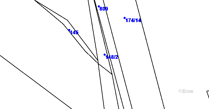 Parcela st. 148/2 v KÚ Hodkov, Katastrální mapa