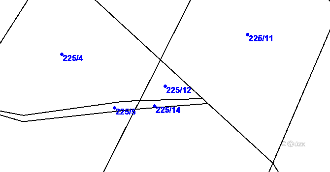 Parcela st. 225/12 v KÚ Hodkov, Katastrální mapa