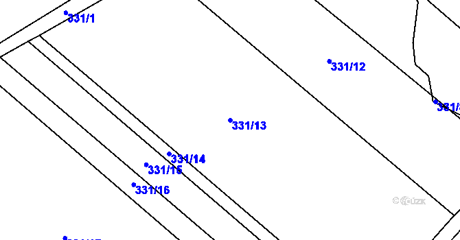 Parcela st. 331/13 v KÚ Hodkov, Katastrální mapa