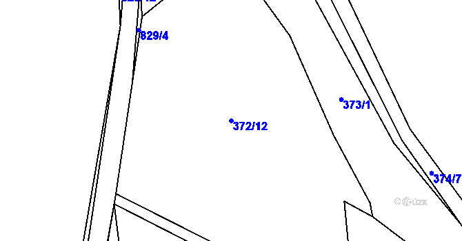 Parcela st. 372/12 v KÚ Hodkov, Katastrální mapa