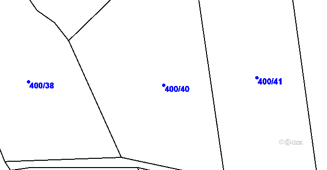 Parcela st. 400/40 v KÚ Hodkov, Katastrální mapa