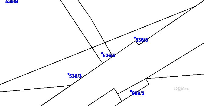 Parcela st. 536/6 v KÚ Hodkov, Katastrální mapa