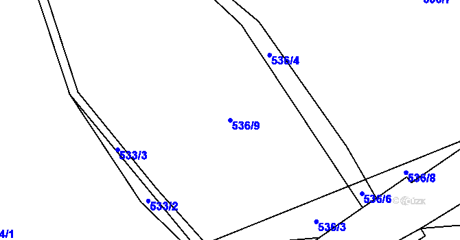 Parcela st. 536/9 v KÚ Hodkov, Katastrální mapa