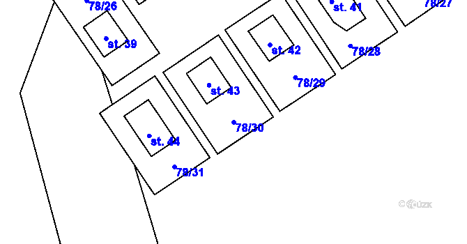 Parcela st. 78/30 v KÚ Krasoňovice, Katastrální mapa