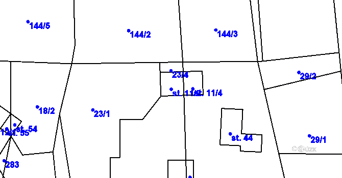 Parcela st. 11/2 v KÚ Lipina u Zruče nad Sázavou, Katastrální mapa