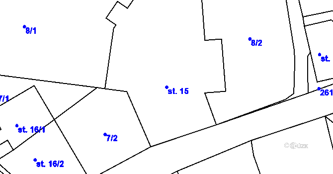 Parcela st. 15 v KÚ Lipina u Zruče nad Sázavou, Katastrální mapa