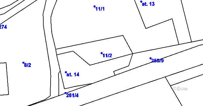 Parcela st. 11/2 v KÚ Lipina u Zruče nad Sázavou, Katastrální mapa