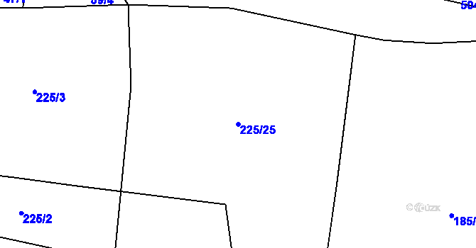 Parcela st. 225/25 v KÚ Želivec, Katastrální mapa