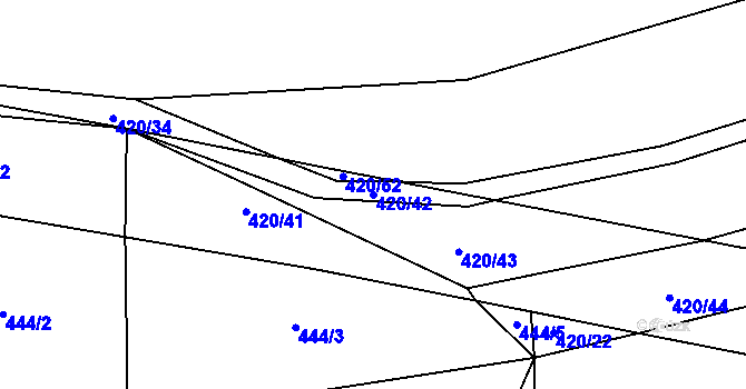 Parcela st. 420/42 v KÚ Želivec, Katastrální mapa