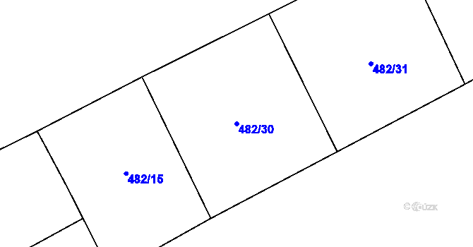 Parcela st. 482/30 v KÚ Želivec, Katastrální mapa