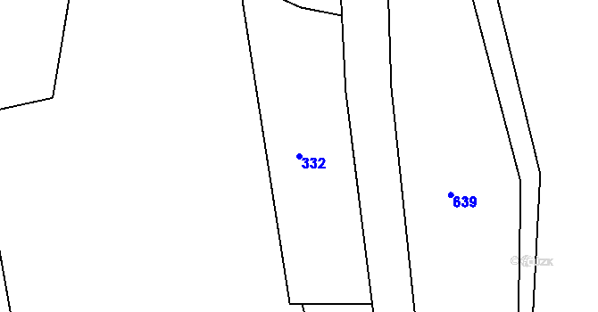 Parcela st. 332 v KÚ Hodkovice nad Mohelkou, Katastrální mapa