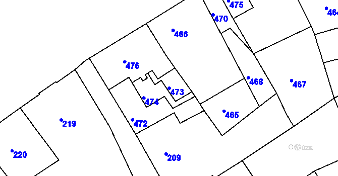 Parcela st. 473 v KÚ Hodkovice nad Mohelkou, Katastrální mapa