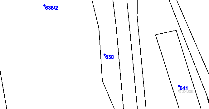 Parcela st. 638 v KÚ Hodkovice nad Mohelkou, Katastrální mapa