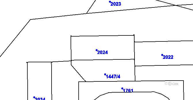 Parcela st. 2024 v KÚ Hodkovice nad Mohelkou, Katastrální mapa