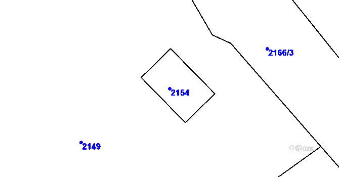 Parcela st. 2154 v KÚ Hodkovice nad Mohelkou, Katastrální mapa