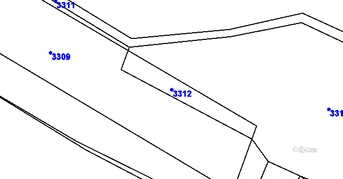 Parcela st. 3312 v KÚ Hodkovice nad Mohelkou, Katastrální mapa
