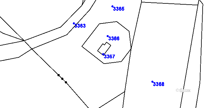 Parcela st. 3367 v KÚ Hodkovice nad Mohelkou, Katastrální mapa