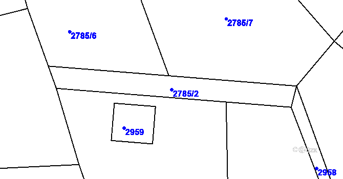 Parcela st. 2785/2 v KÚ Hodkovice nad Mohelkou, Katastrální mapa