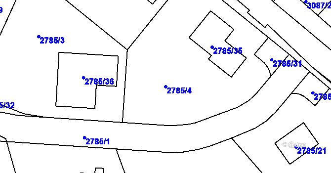 Parcela st. 2785/4 v KÚ Hodkovice nad Mohelkou, Katastrální mapa