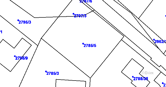 Parcela st. 2785/5 v KÚ Hodkovice nad Mohelkou, Katastrální mapa