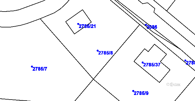 Parcela st. 2785/8 v KÚ Hodkovice nad Mohelkou, Katastrální mapa