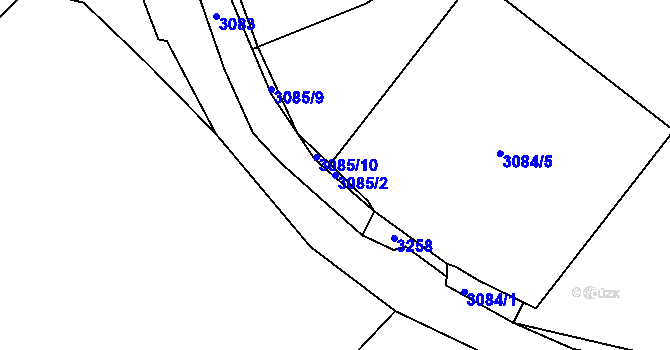 Parcela st. 3085/2 v KÚ Hodkovice nad Mohelkou, Katastrální mapa
