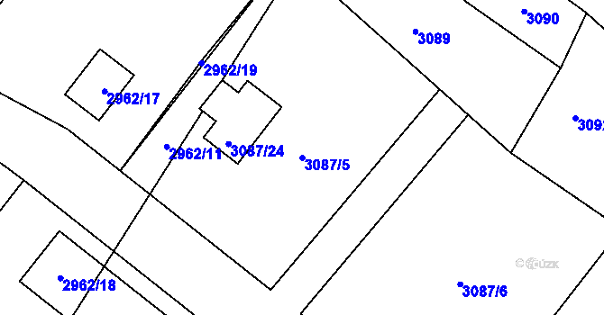 Parcela st. 3087/5 v KÚ Hodkovice nad Mohelkou, Katastrální mapa