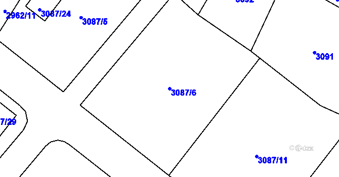 Parcela st. 3087/6 v KÚ Hodkovice nad Mohelkou, Katastrální mapa