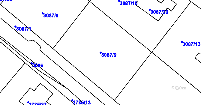 Parcela st. 3087/9 v KÚ Hodkovice nad Mohelkou, Katastrální mapa