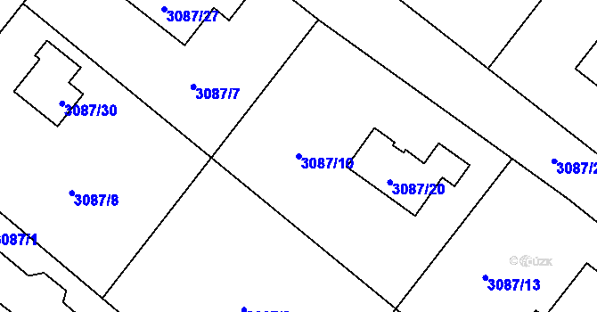 Parcela st. 3087/10 v KÚ Hodkovice nad Mohelkou, Katastrální mapa