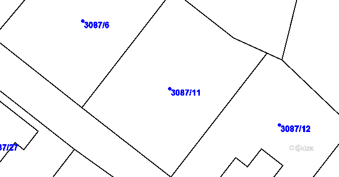 Parcela st. 3087/11 v KÚ Hodkovice nad Mohelkou, Katastrální mapa