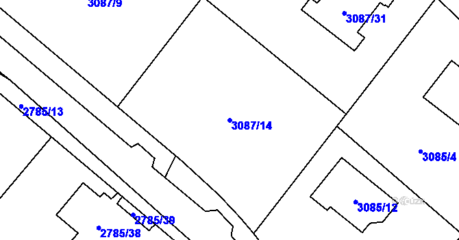 Parcela st. 3087/14 v KÚ Hodkovice nad Mohelkou, Katastrální mapa