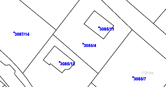 Parcela st. 3085/4 v KÚ Hodkovice nad Mohelkou, Katastrální mapa