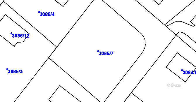 Parcela st. 3085/7 v KÚ Hodkovice nad Mohelkou, Katastrální mapa