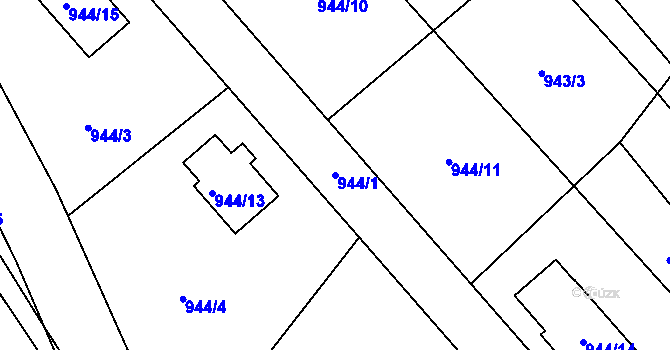 Parcela st. 944/1 v KÚ Hodkovice nad Mohelkou, Katastrální mapa