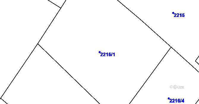 Parcela st. 2216/1 v KÚ Hodkovice nad Mohelkou, Katastrální mapa