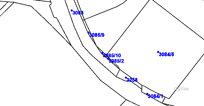 Parcela st. 3085/10 v KÚ Hodkovice nad Mohelkou, Katastrální mapa