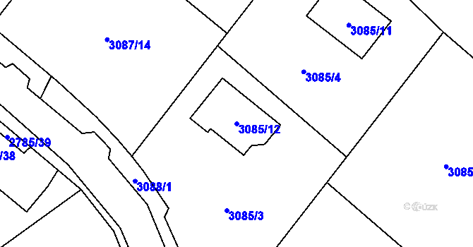 Parcela st. 3085/12 v KÚ Hodkovice nad Mohelkou, Katastrální mapa