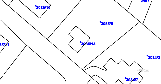 Parcela st. 3085/13 v KÚ Hodkovice nad Mohelkou, Katastrální mapa
