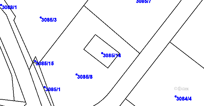 Parcela st. 3085/14 v KÚ Hodkovice nad Mohelkou, Katastrální mapa
