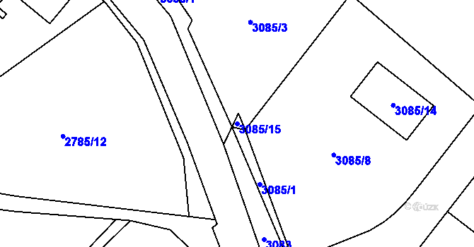 Parcela st. 3085/15 v KÚ Hodkovice nad Mohelkou, Katastrální mapa