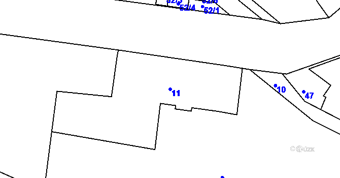 Parcela st. 11 v KÚ Záskalí, Katastrální mapa